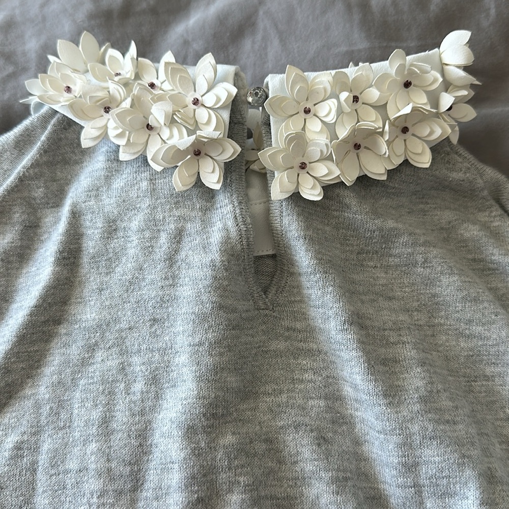 Ted Baker Nansea Floral Collar Mockable Grey Sweater - Picture 11 of 12